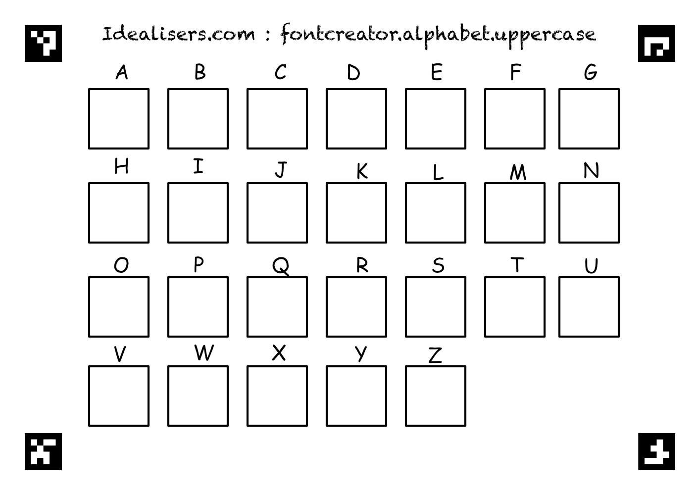 Uppercase Letters Colorcard